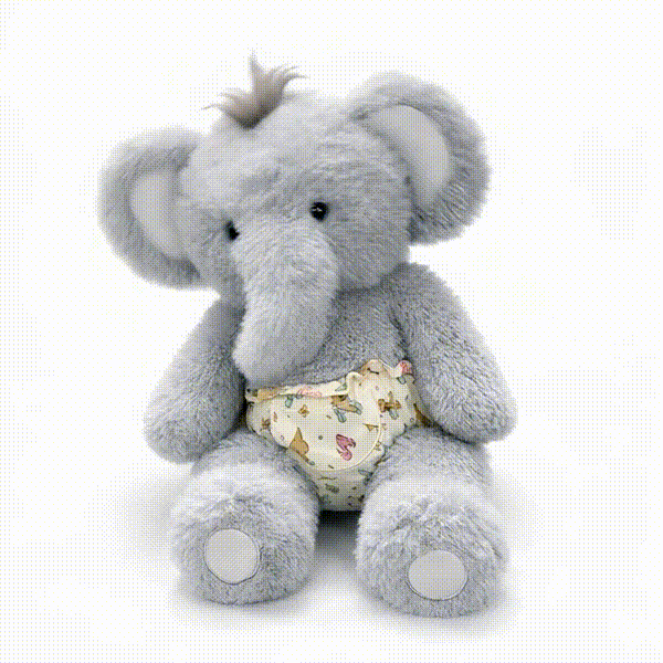 Baby Elephant Plush Toy with Little Mouse