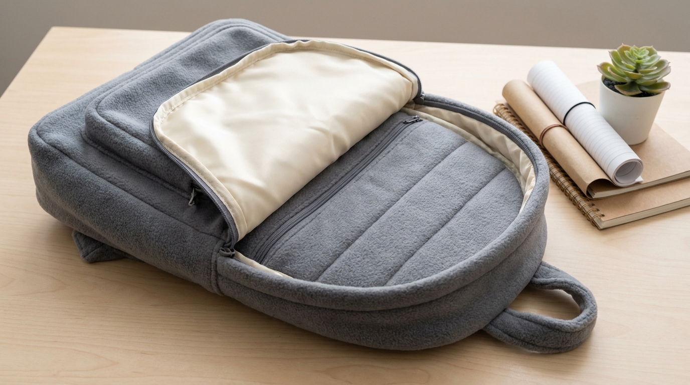 functional plush daypack anti theft flat back