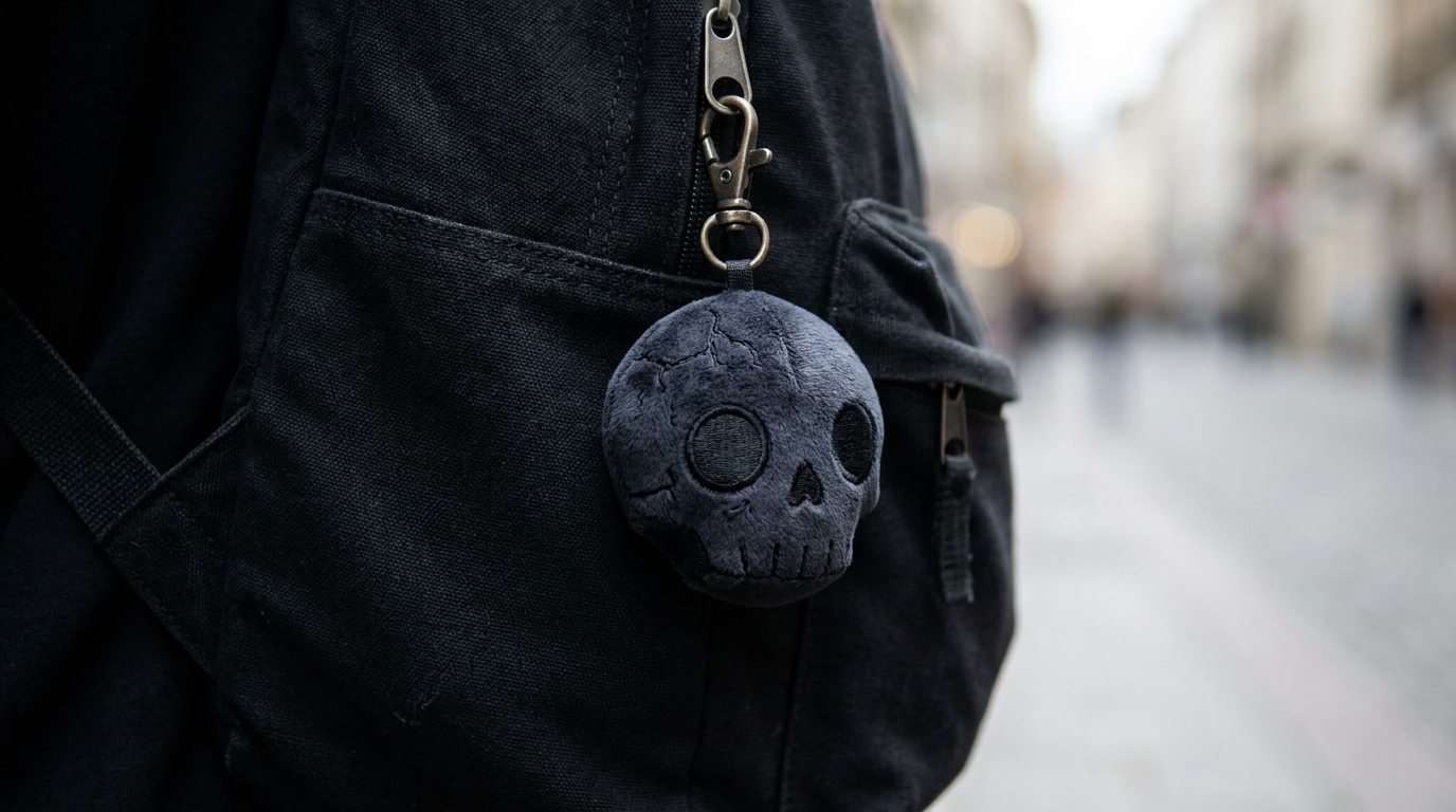 gothic plush keychain miniature portable