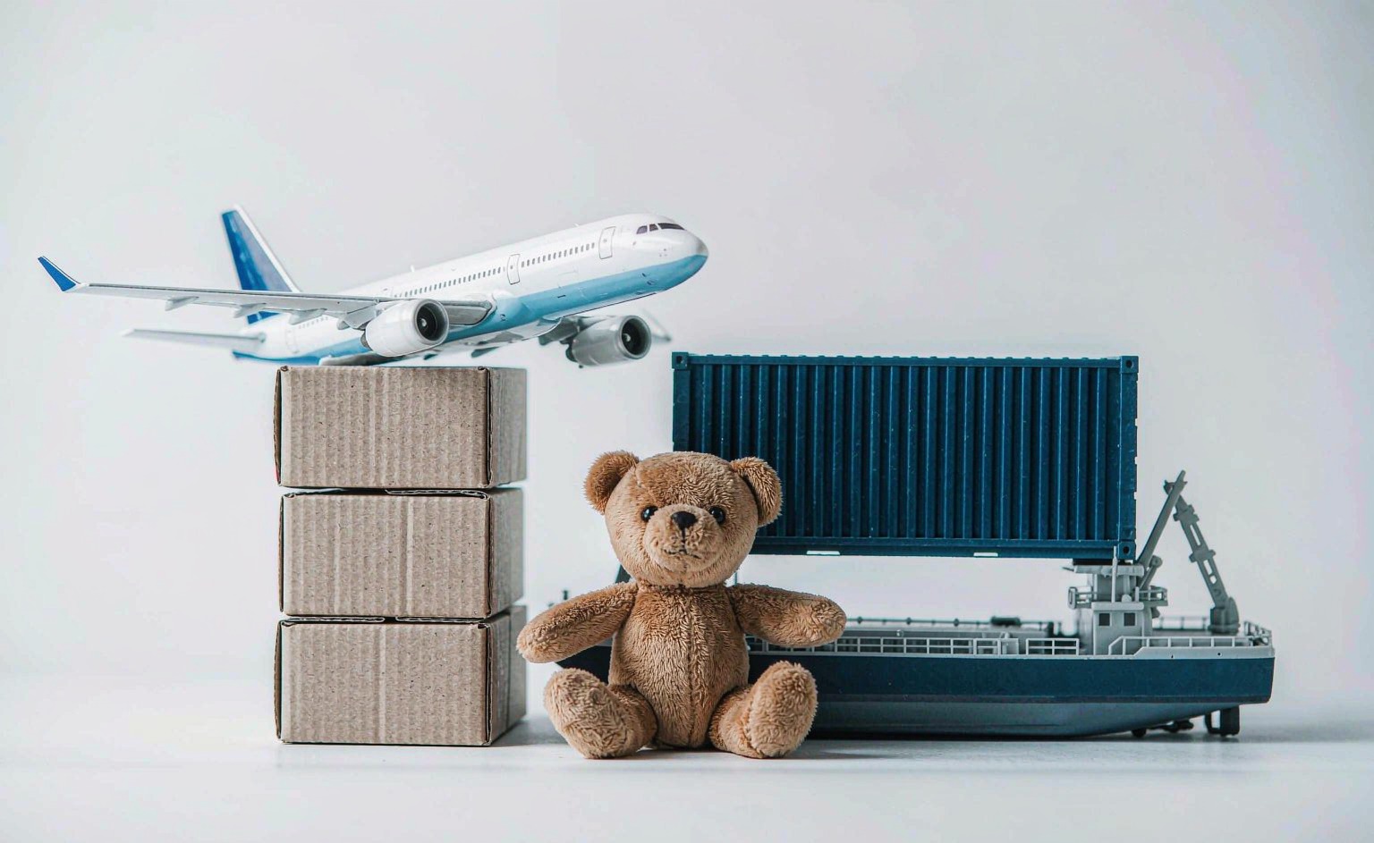 Air freight vs sea freight cost comparison chart showing breakeven point for plush toy shipments