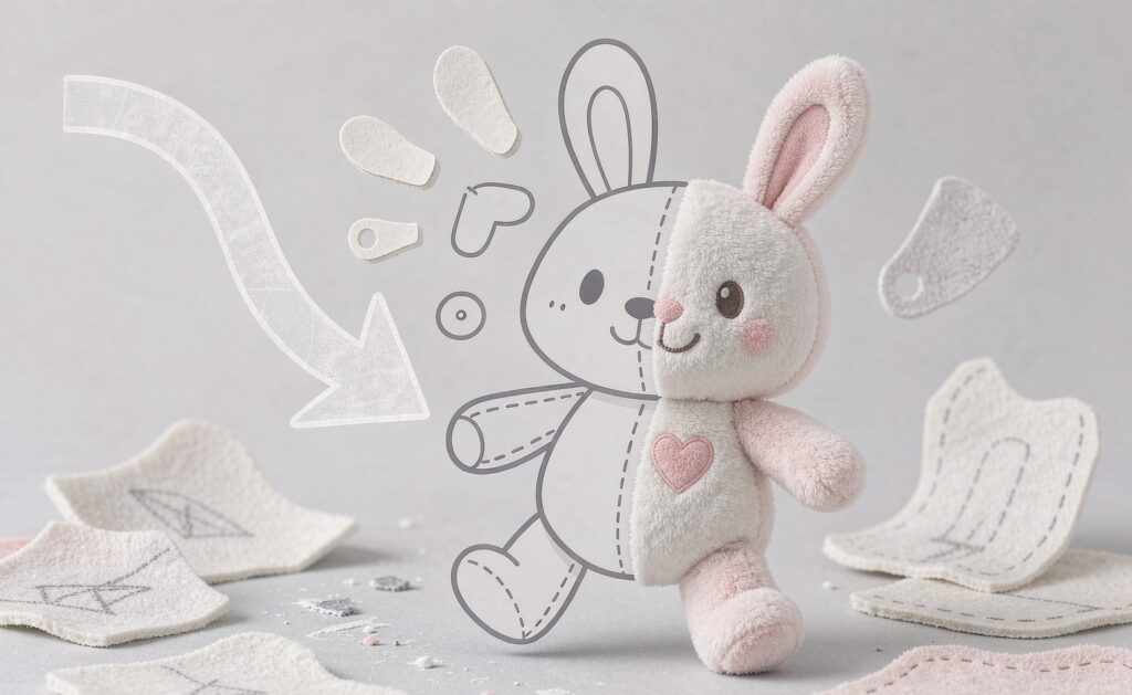 Plush Toy Pattern Making Guide Cover - 2D to 3D
