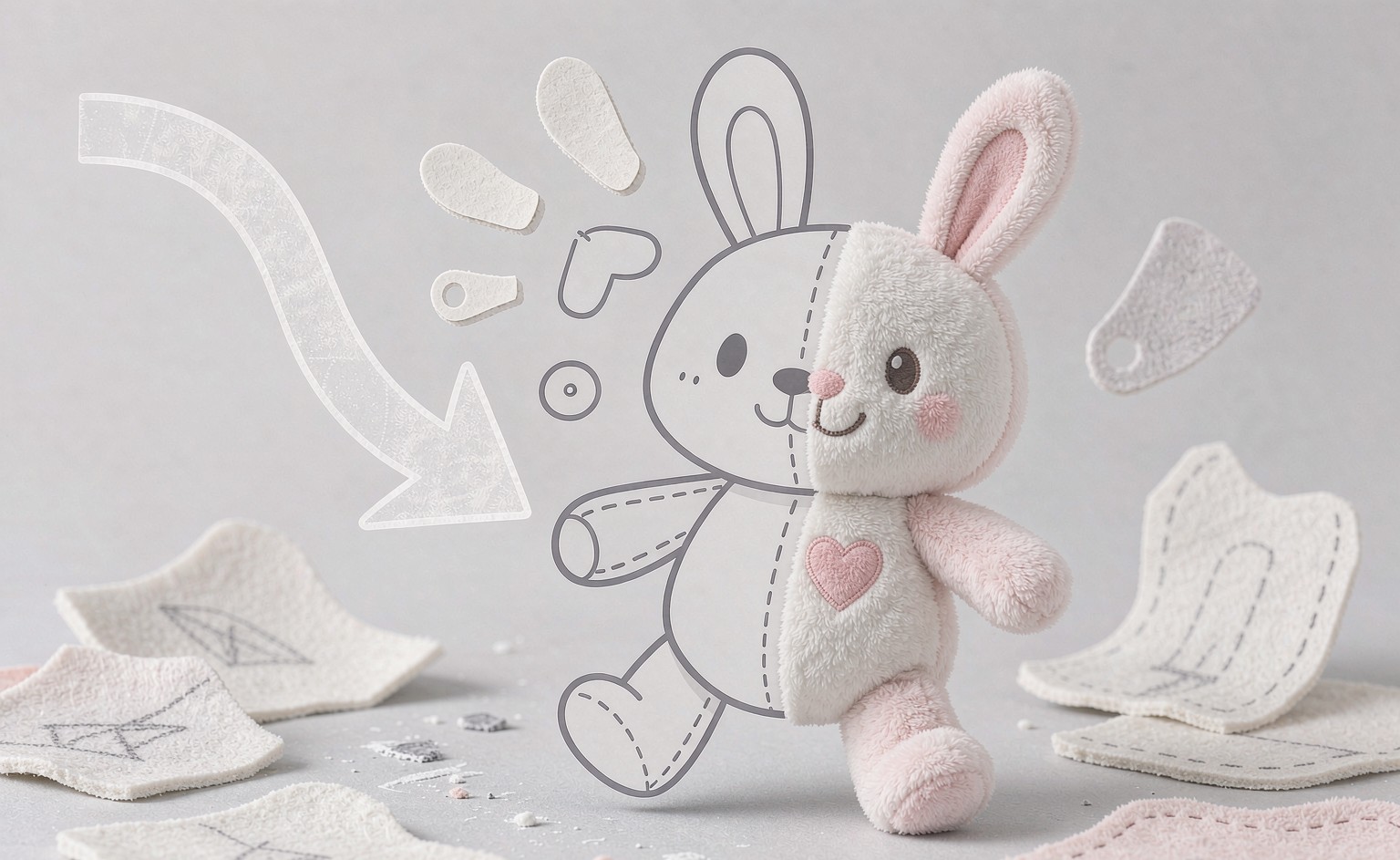 Plush Toy Pattern Making Guide Cover - 2D to 3D