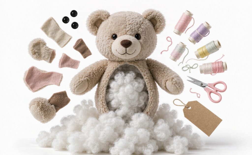 Plush Toy Cost Drivers Guide Cover - Exploded Bear View
